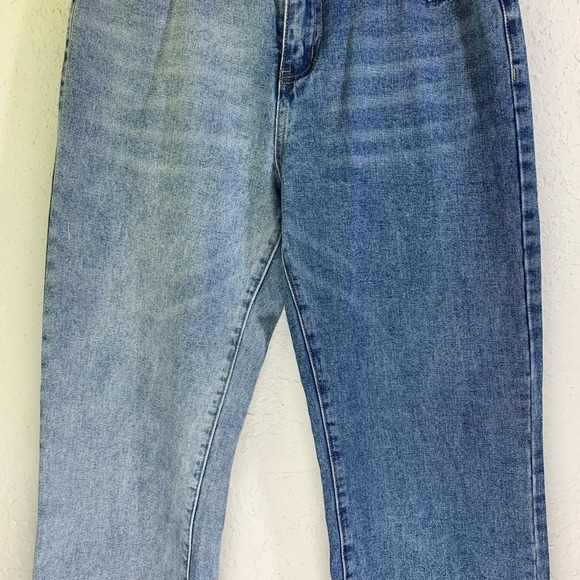 PRINCESS POLLY Trader Two Tone Wide Leg High Rise Frayed Denim Jeans NWT NFR - Picture 6 of 16